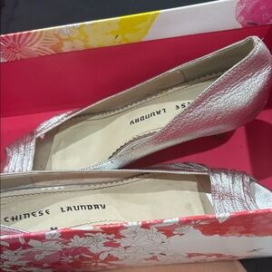 Chinese Laundry Metallic Silver Flats